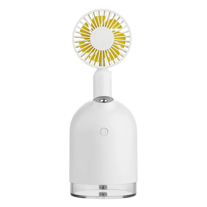 

2000 Mah Battery Fan With Air Humidifier 300Ml Usb Aroma Essential Oil Diffuser Night Light Portable Table Fan White