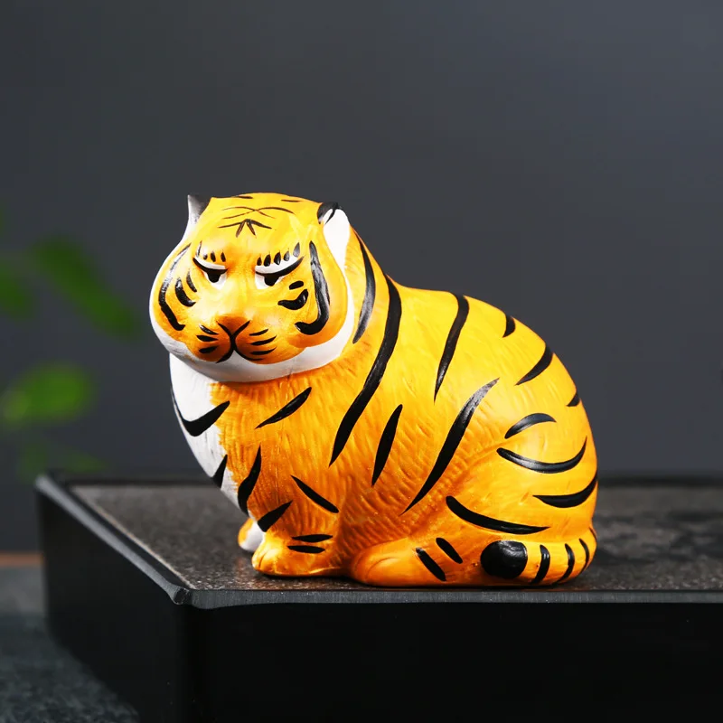 New product ceramic cute little tiger color-changing tea pet decoration zodiac creative table lucky | Дом и сад