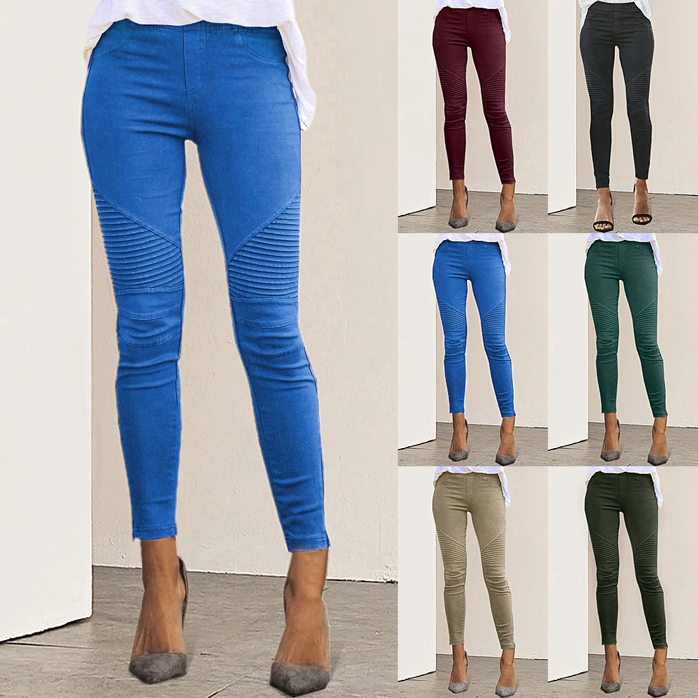 Pantalones lápiz de primavera para mujer, pantalones informales de cintura con cordones para mujer, pantalones Sólidos con Bolsillos múltiples, pantalones Cargo de talla grande, pantalones ajustados