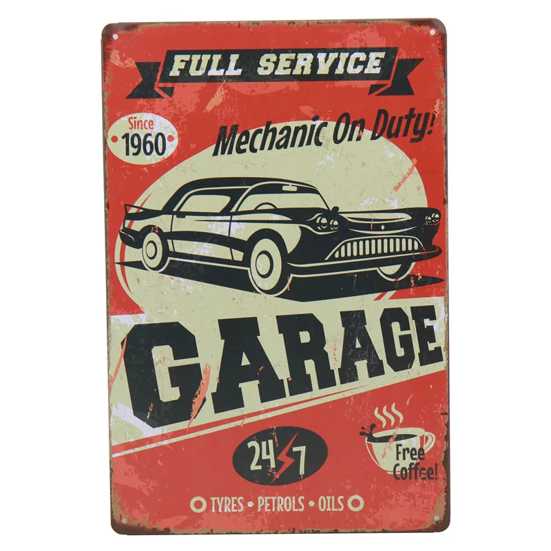 Vintage Metal Tin Signs Stickers Iron Wall Decor Tintin Plaque Garage Services Auto Parts Sign Poster Plate Painting 30X20CM H23
