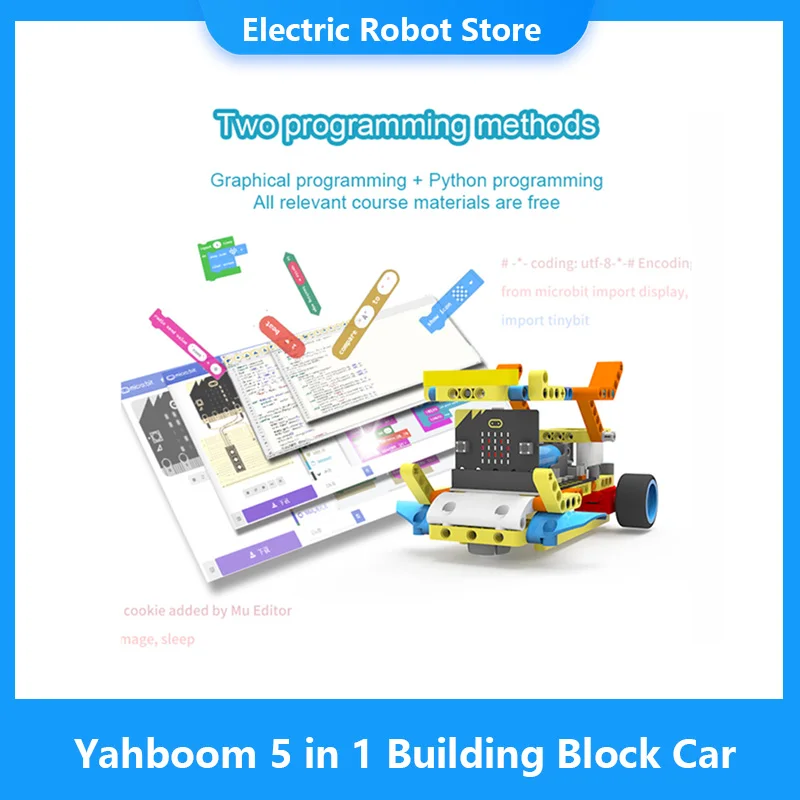 Yahboom 5 in 1 Building Block Running: BBC Micro  APP   ִ Ʈ κ ī ŰƮ: bit V2