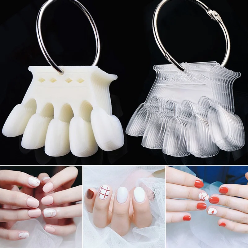 50 наконечников для дизайна ногтей Корона поддельные ногти цветная палитра карта Дисплей Практика акриловая для УФ гель-лака прозрачные натуральные Инструменты маникюр