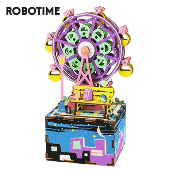 

Robotime Ferris Wheel DIY Music Box 3D Wooden Puzzle Assembly Model Building Kits Musical Toys for Children Birthday Gift AM402