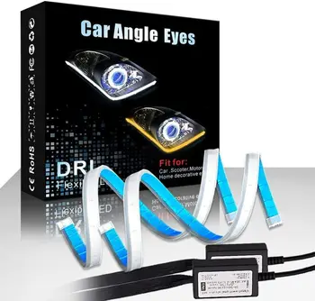 

Flexible Dual Color LED Headlight Surface Strip Tube Light White Amber/Yellow Daytime Running Light Waterproof DRL Neon Lights