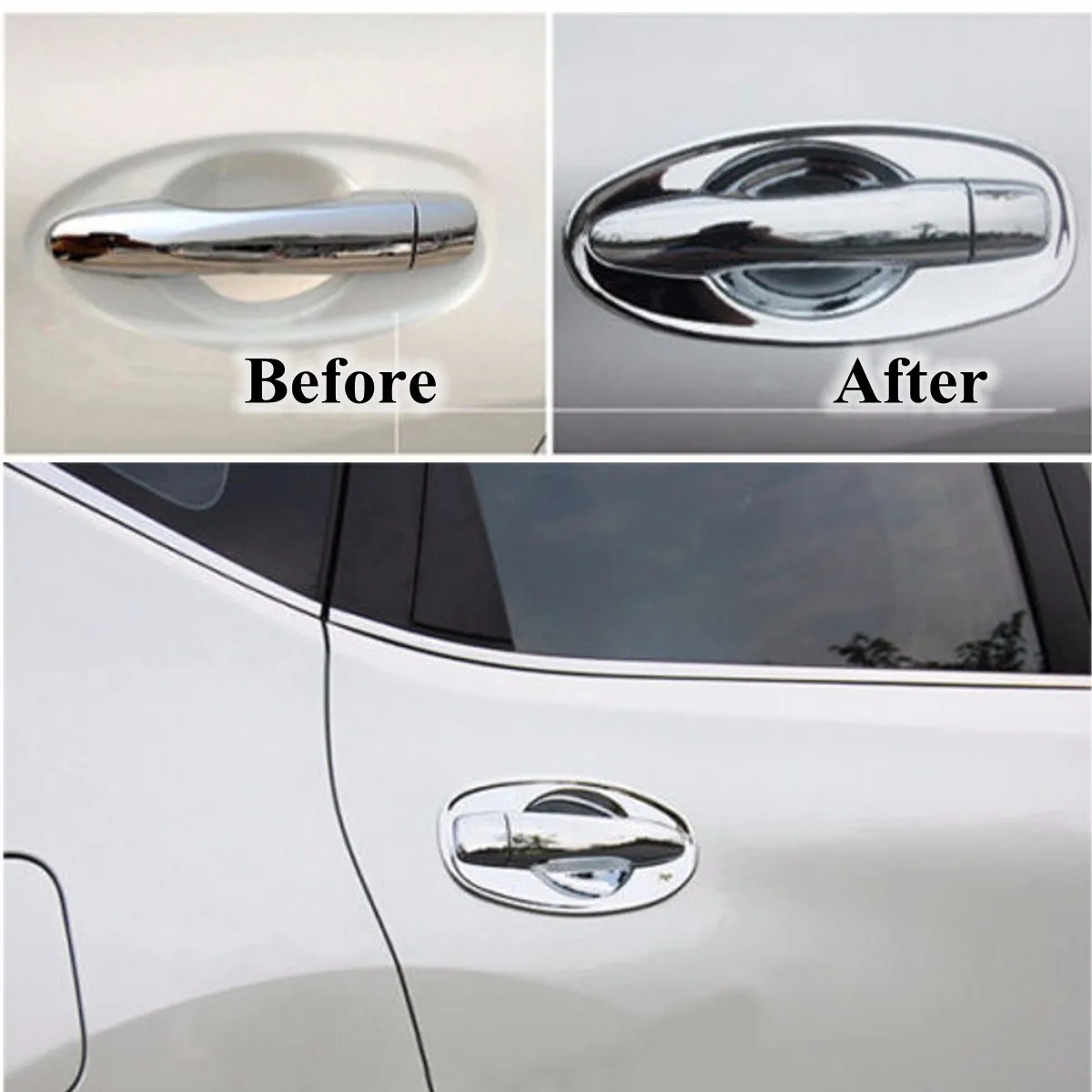 

Hot Sale 8pcs Car Exterior Door Handle Bowl Covers Trim Inserts Chrome For NISSAN ROGUE 2014 2015 2016 2017 2018 Car styling