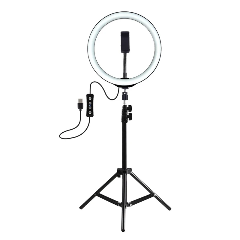 

AMS-PULUZ Photography Dimmable LED Selfies Ring Light Vlogging Photo Video Lamp LED Light Stand Tripod