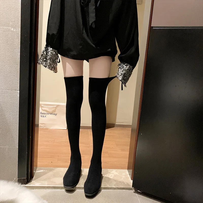 

Boots Woman Overknee With Thin Boots 2019 Season High With Long Thin Boots Elastic Boots Increase Down Woman Boots