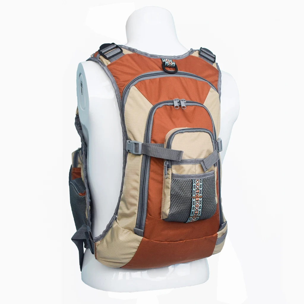 Fly Fishing Backpack Vest Combo Chest Pack for Tackle Gear and Accessories, Adjustable Size for Men and Women Swimming Sailing