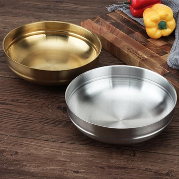 

Korean Stainless Steel Cold Noodle Bowl 20cm Single Layer Wire Drawing Stainless Steel Bowl 1PCS