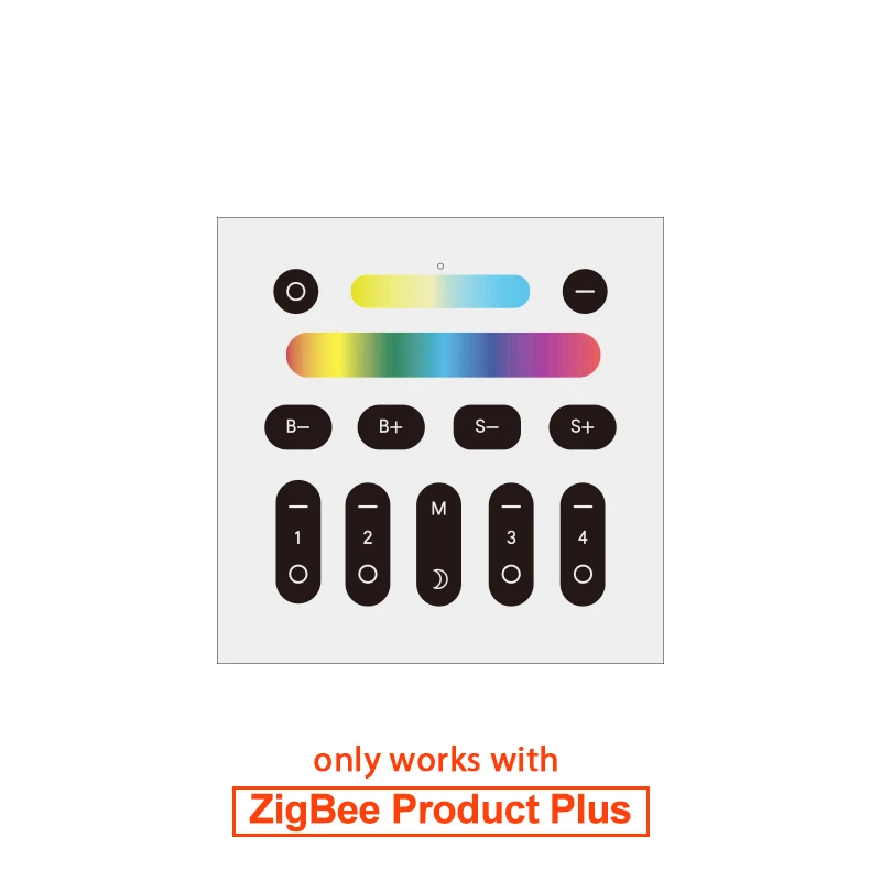 Zigbee пульт дистанционного управления RGB WW/CW Светодиодный контроллер DC12/24 В светодиодный контроллер для управления полосами умный голосовой контроль работа с amazon echo plus светодиодный - Цвет: Wall Switch