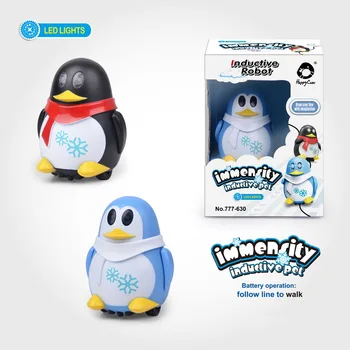 

Zhenwei 1 Pc Magic Inductive Mini Robot Penguin Toys Follow Black Drawing Lines Educational Child Kids Birthday Xmas Gift