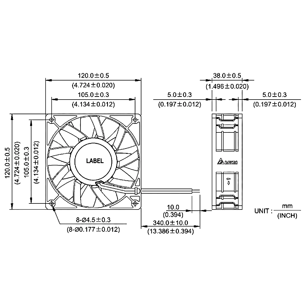 Bola Grande Fluxo de ar para o Armário do Inversor do Servidor da Estação de Trabalho Psu 1p Gdstime 120 mm x 120x38 mm 12v 24v 48v 4pin - Imagem 4