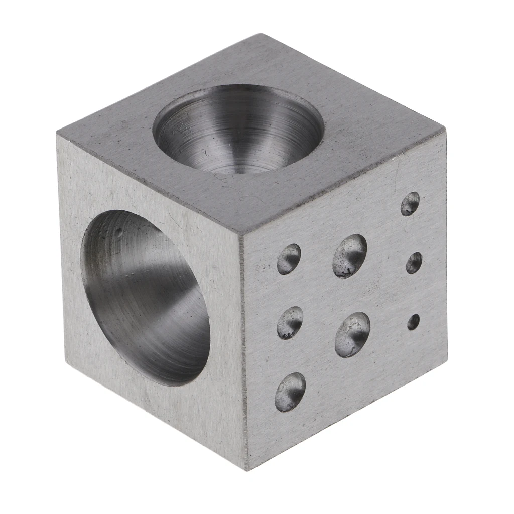 18 Round Cavities Metal Forming Dapping Doming Jewelry Dapping Tools Size 2 - 38mm Goldsmithing Tools Square Dapping Block