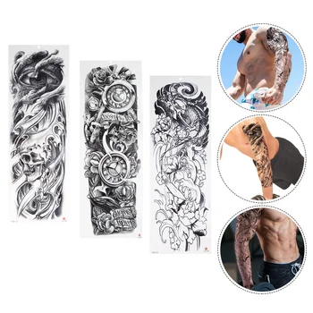 

3Pcs Body Decals Temporary Safe Tattoos Sleeve Decal Full Arm Tattoos Decal Fake Tattoo Sleeves Arm Decorative Sticker for Decor