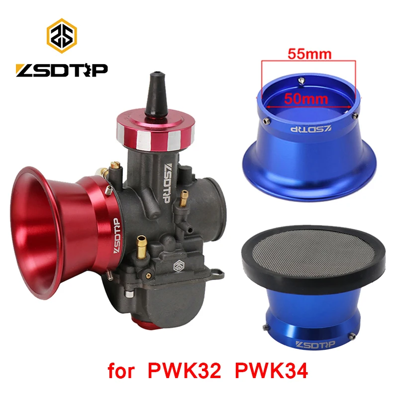 

ZSDTRP 55mm Motorcycle Air Filter Cup Wind Cup with Mesh for Carburetor Interface PWK32 PWK34