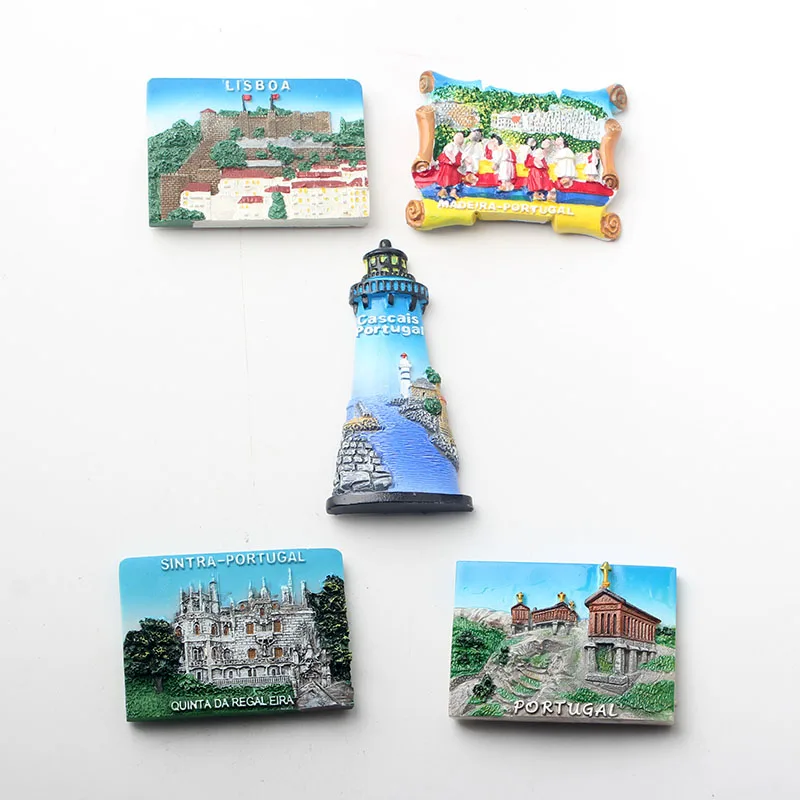 Sintra lisboa madeira cascais португальский туристический сувенир 3D Смола декоративный магнит для холодильника ремесло подарок