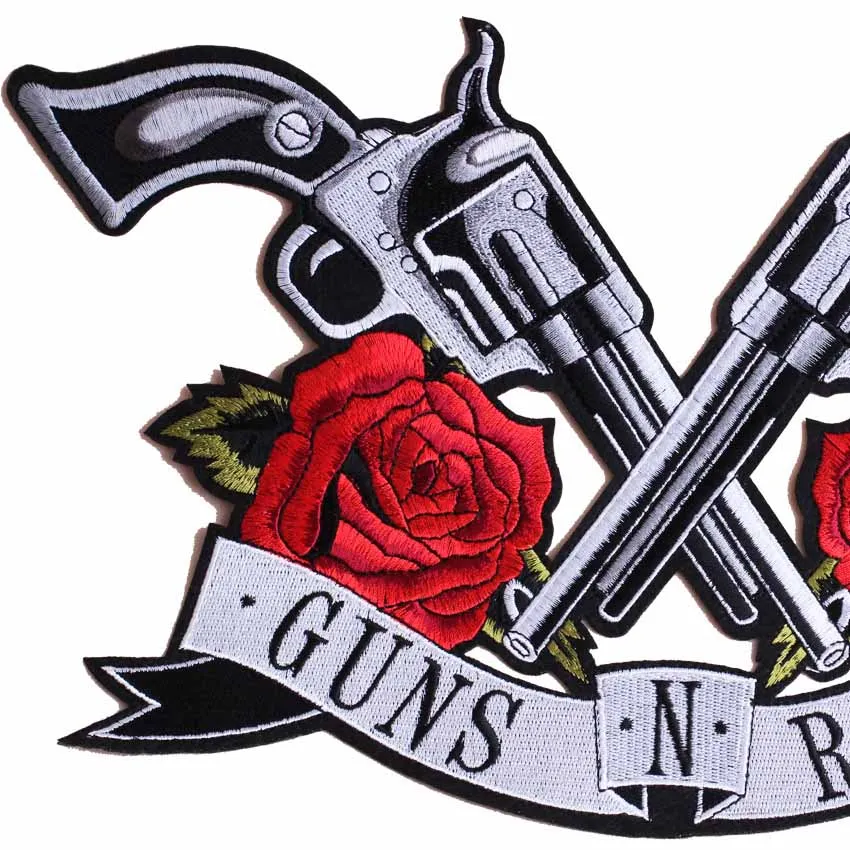 Отличное качество guns N Roses большой размер Утюг на вышитые Одежда с музыкальными принтами нашивки для одежды оптом