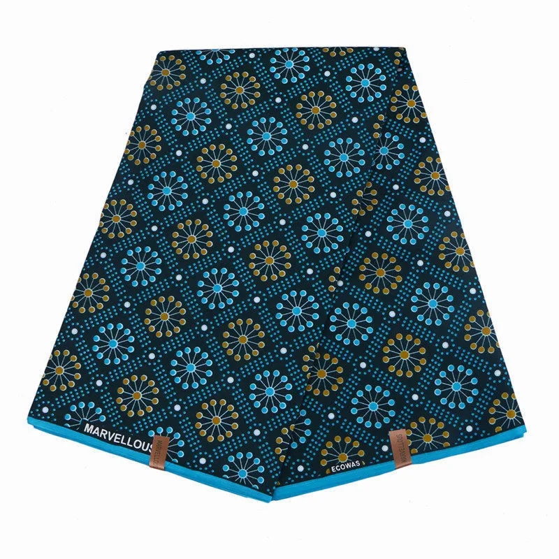 Синий круг африканская ткань из восковой ткани для свадебного платья 6 ярдов из Анкары и Нигерии Ткань батик Голландский Настоящий Воск