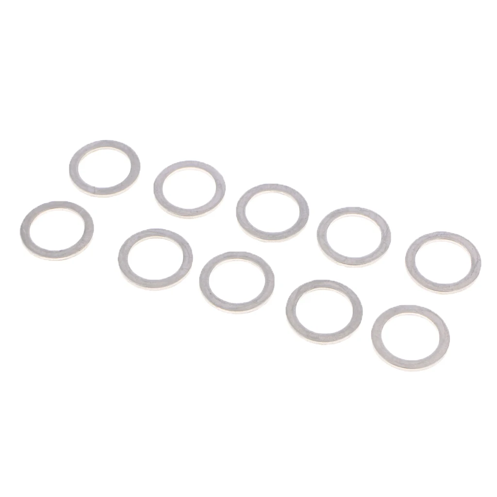 10Pcs M14 Aluminum Engine Oil Drain Plug Gaskets for Hyundai Kia Silver