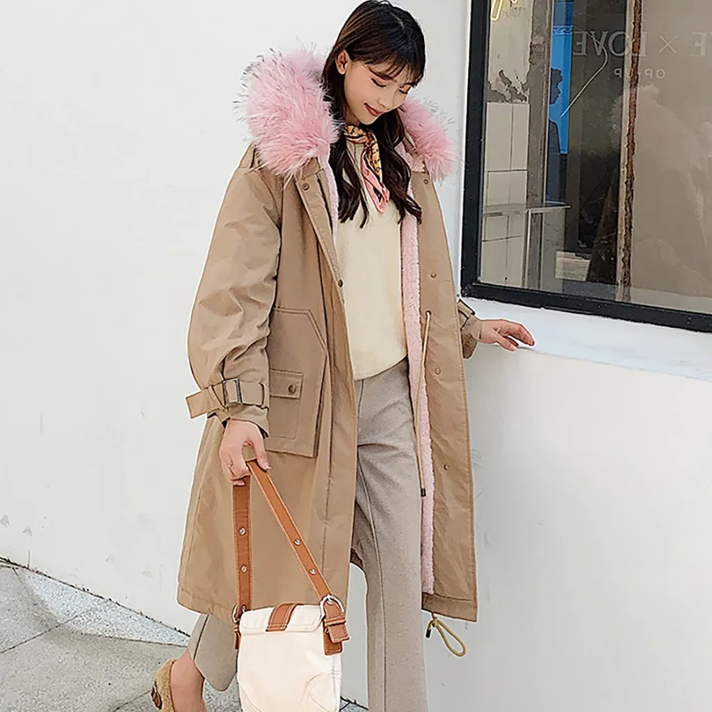Зимняя куртка для женщин, теплое однотонное плотное пальто с капюшоном, Manteau Femme Winterjas Dames Parka Abrigos Mujer Invierno Kurtka Zimowa damsk