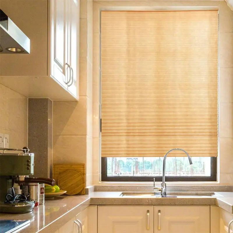 Self-Adhesive Pleated Blinds Curtains Half Blackout Windows For Bathroom Balcony Shades For Living Room Home Window Door