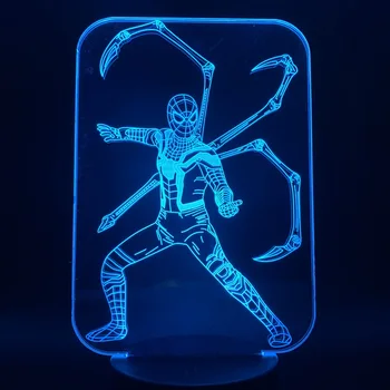 

The Avengers Super Hero Spider Man 3D Light Lamp Color Change Touch Night Light Lampara for Children Baby Gifts Christmas Party