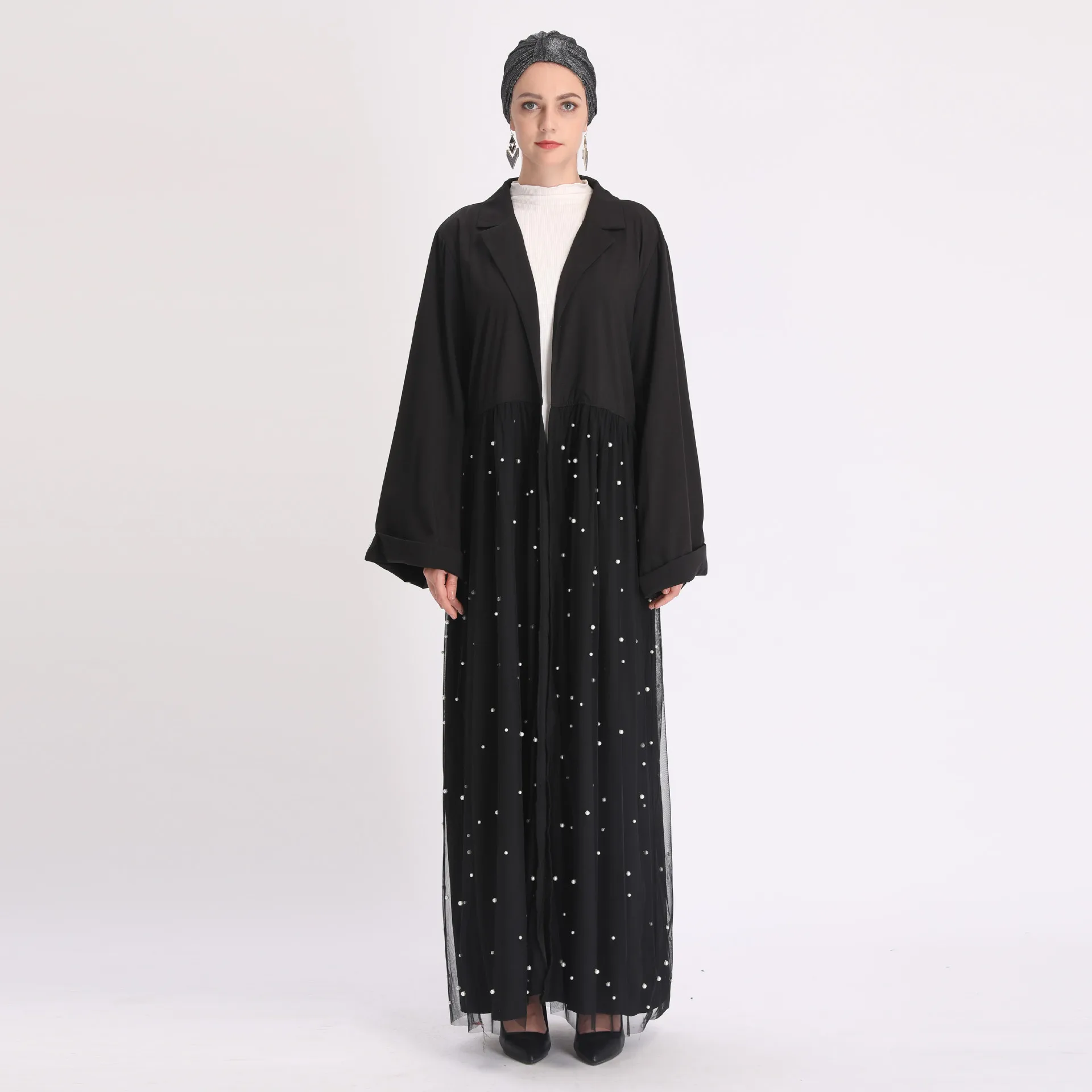 WEPBEL Women Long Maxi Dress Muslim Abaya Dubai Middle East Beaded Lace Cardigan Ramadan Islamic | Тематическая одежда и