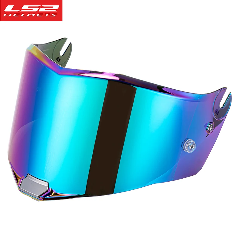 Ls2 Ff805 Visiere Di Ricambio Per Casco Moto Thunder Full Face Cromo Rosso/Argento Lenti Extra Oiginal Con Fori Patch Antiappannamento