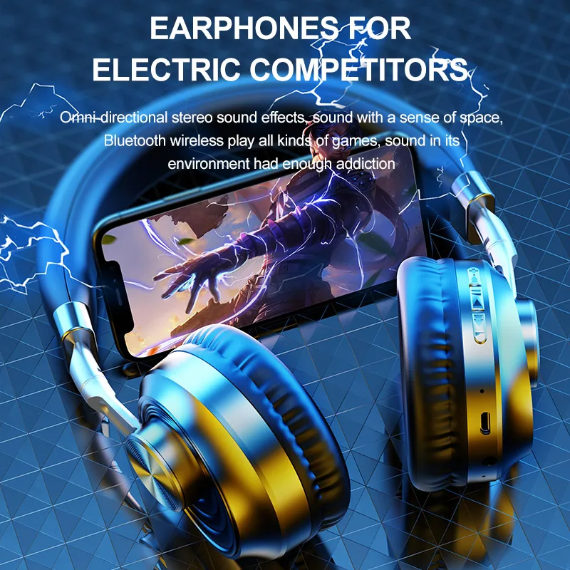 Wireless Headphones Bluetooth Headset Foldable Stereo Headphone Gaming Earphones With Microphone Deep Bass Hifi Sound Earpiece