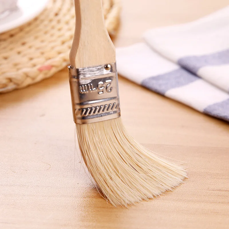 5PC Wall Painting Brush 1/2/4/6 Inch Wooden Handle BBQ Brush for Wall and Furniture Paint Tool Painting Brushes Set Artist Brushes