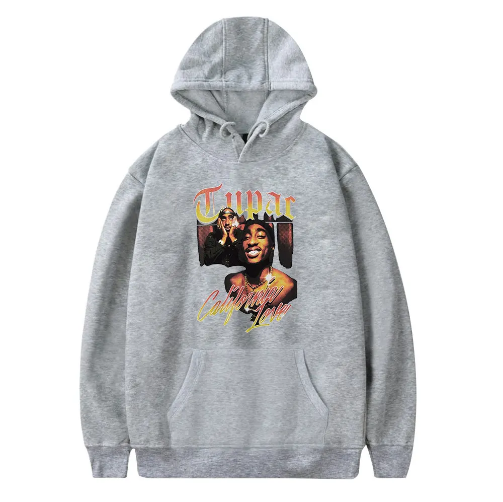 Толстовка 2Pac винтажная хип-хоп худи с графическим принтом Мужская Уличная одежда