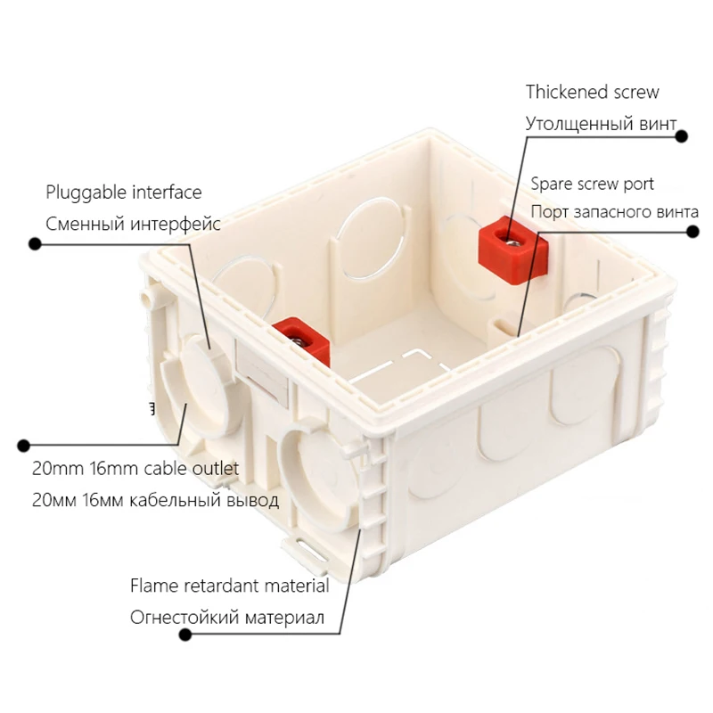 Wall Switch Soocket Cassette Multi-Purpose Installation Box Adjustable Mounting Box Breakout for 86 Type Switch and Socket