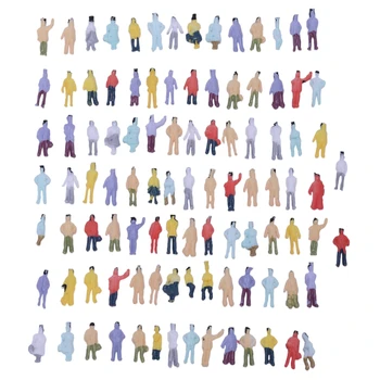 

New-New 100pcs Painted Model Train People Figures Scale N (1 to 150)
