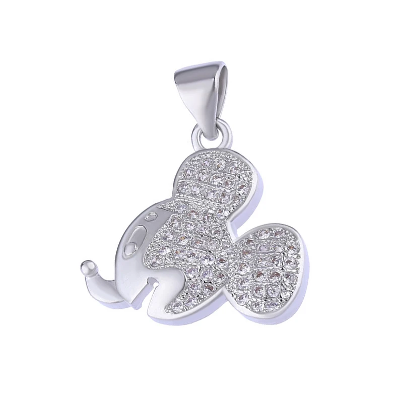 White Gold Juya микро проложить Циркон Краб Микки Звезда Бабочка слон кошелек украшения с перьями для женщин девочек Мода подвеска для изготовления ожерелья - Окраска металла: White Gold