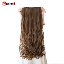 AOSIWIG, 5 клипс, кудрявые, густые волосы на заколках для наращивания, термостойкие синтетические волосы, вечерние, косплей для женщин