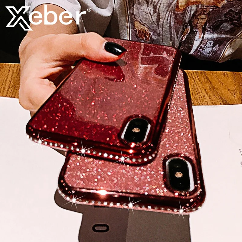 

Bling Rhinestone Glitter Phone Case For iphone X XR XS Max 11 Pro Max Soft Silicone Diamond Cover For iphone 6S 6 7 8 Plus Cases