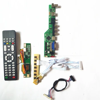 

For LP141WX1-TLB4/TLB5 LCD panel monitor HDMI VGA USB AV RF keyboard+Remote+Inverter LVDS 1CCFL 30Pin T.V56 drive card board Kit