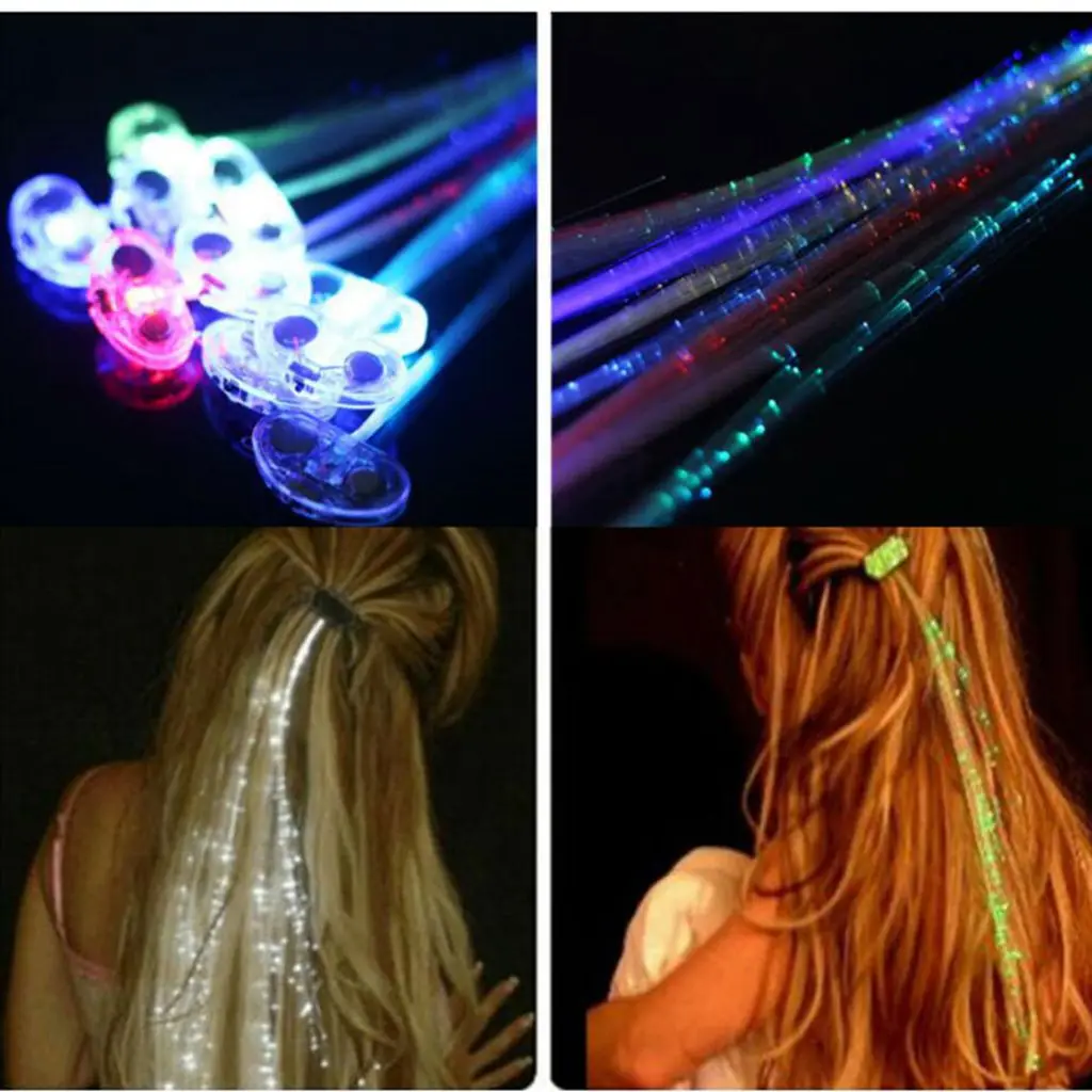 10 шт. светильник вверх светодиодный наращивание волос оплетка зажимы оптического волокна волосы косы
