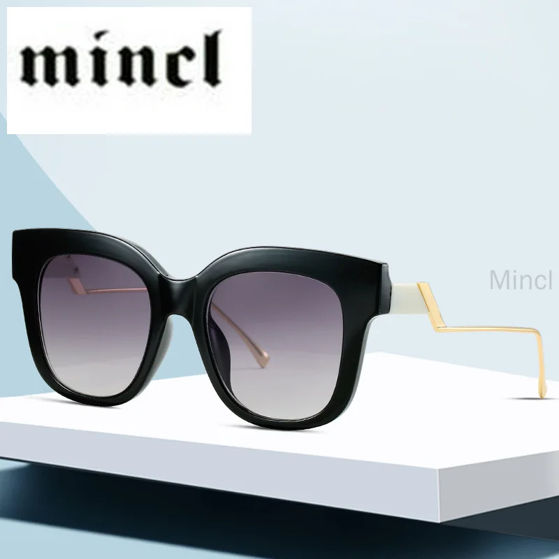 MINCL/Негабаритные Квадратные Солнцезащитные очки для мужчин и женщин Новые Ретро прозрачные оранжевые солнцезащитные очки для женщин брендовые Модные солнцезащитные очки UV400 FML
