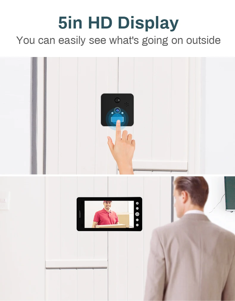 Беспроводной wifi видео телефон двери с внутренним монитором IP дверной Звонок