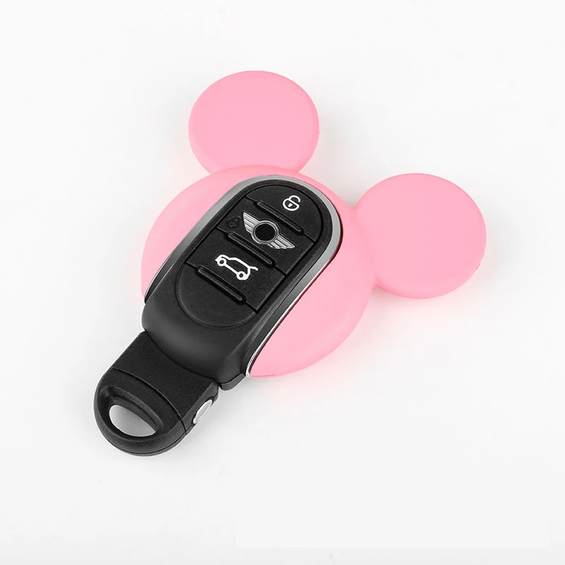 Автомобильный чехол для ключей, брелок для ключей Miky, стильный брелок для ключей, украшение для BMW Mini Cooper S JCW One F54 F55 F56 F57 F60, автомобильные аксессуары - Название цвета: Pink