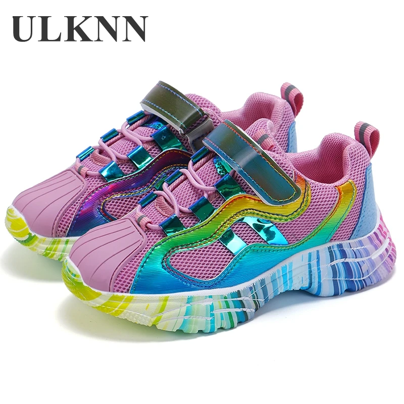 Sneakers Kids Casual-Shoes Childrens Sequins Girls Black Breathable Sports Summer Mesh