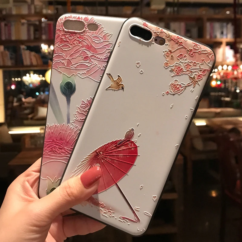 Красивый 3D тисненый чехол для телефона iPhone X XS XR 11 12 13 Pro Max Мягкая матовая задняя
