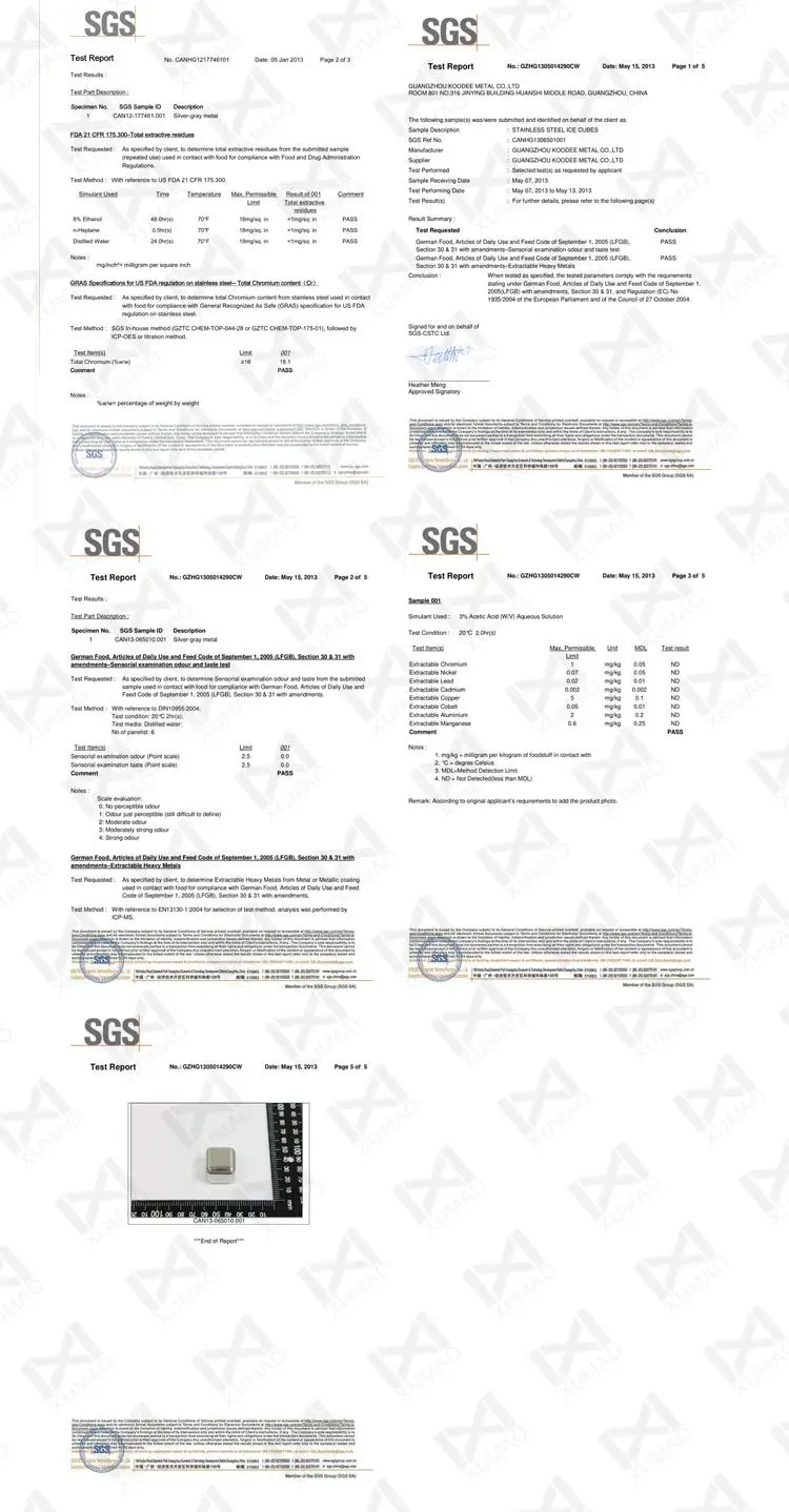 SGS тест пройти 304 кубики льда из нержавеющей стали, многоразовые охлаждающие камни для виски вина, держать ваш напиток холодным дольше