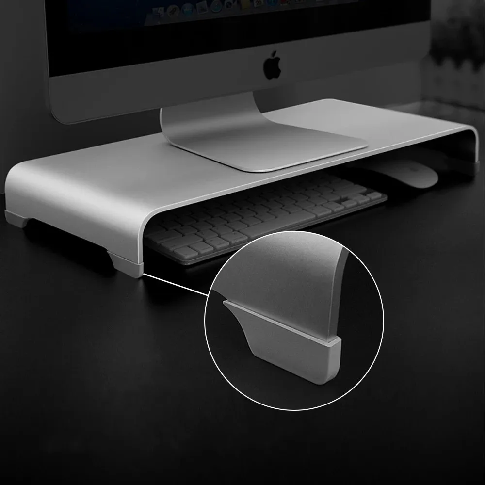 Supporto Per Monitor In Alluminio Supporto Da Scrivania In Metallo Base Universale Per Riser Per Computer Schermi Fino A 27 Pollici, Per Monitor Mac M