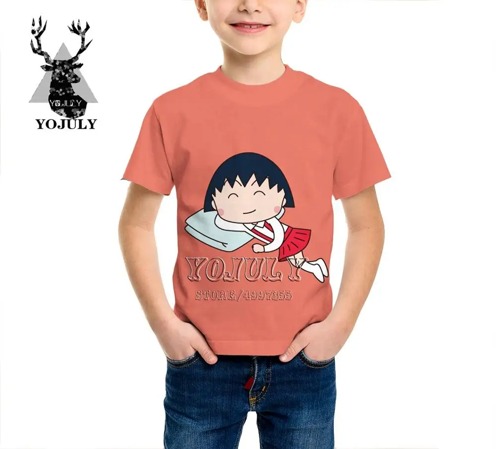 18 YOJULY Chibi Maruko/детская одежда с 3D-принтом для маленьких мальчиков и девочек, детская футболка Лидер продаж, модная одежда для отдыха с круглым вырезом, A461 - Цвет: 18