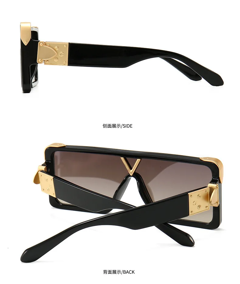 Негабаритный черный желтый бренд солнцезащитные очки для мужчин и женщин винтажные заклепки плоские Солнцезащитные очки женские сексуальные большие оттенки Ins очки Oculos