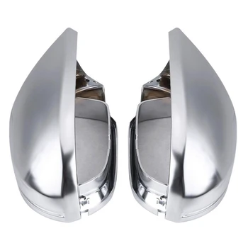 

1 Pair Of Rearview Mirror Shell Cover Protection Cap Matte Chrome For Audi A6 C7 S6