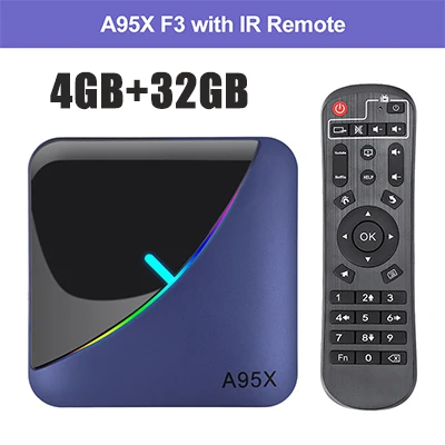 4GB 32GB A95X F3 Android 9,0 4 Гб 64 Гб Amlogic S905X3 ТВ приставка 4K Youtube Netflix wifi RGB светильник костюм PLEX IP tv Smart tv приставка - Цвет: 4GB 32GB