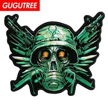

GUGUTREE embroidery big skull wings patch animal cartoon patches badges applique patches for clothing FD-184